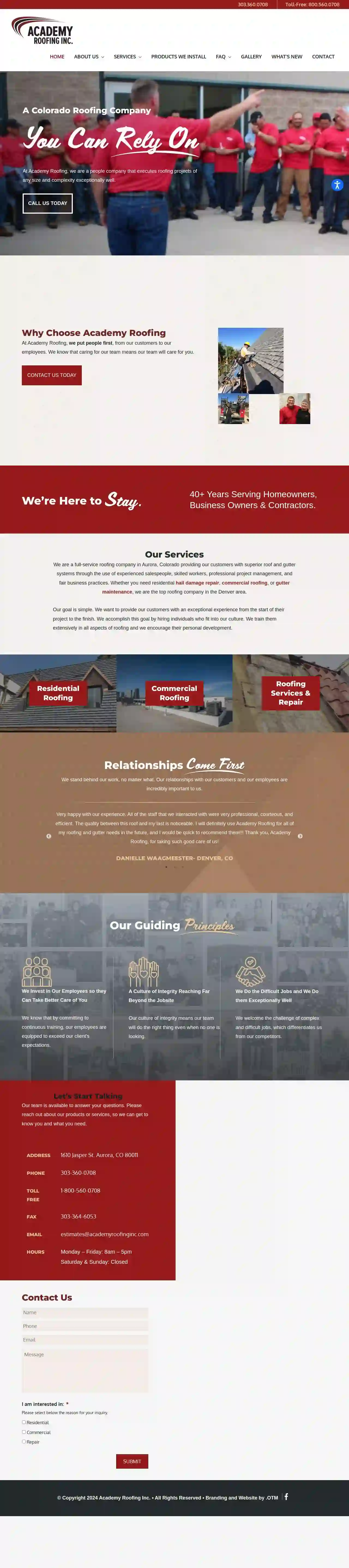 Academy Roofing, Inc.