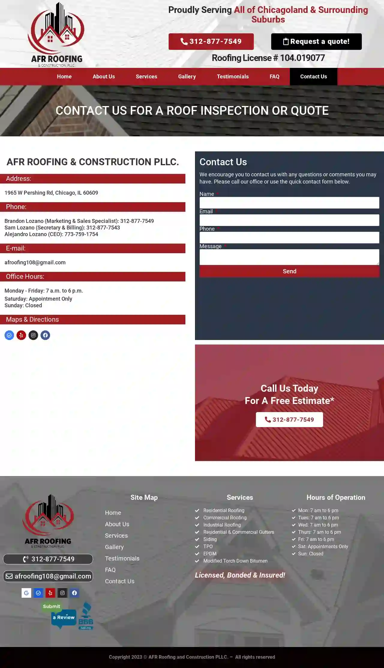 AFR Roofing & Construction PLLC.