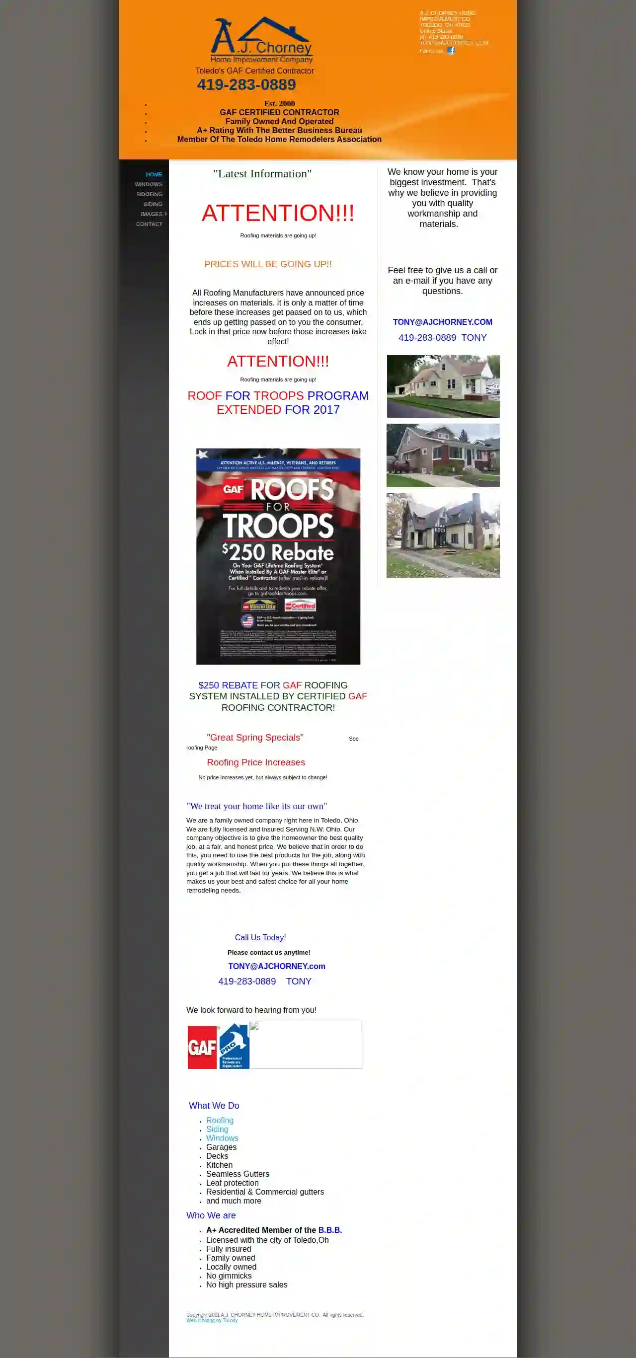 A.J. Chorney Home Improvement Company