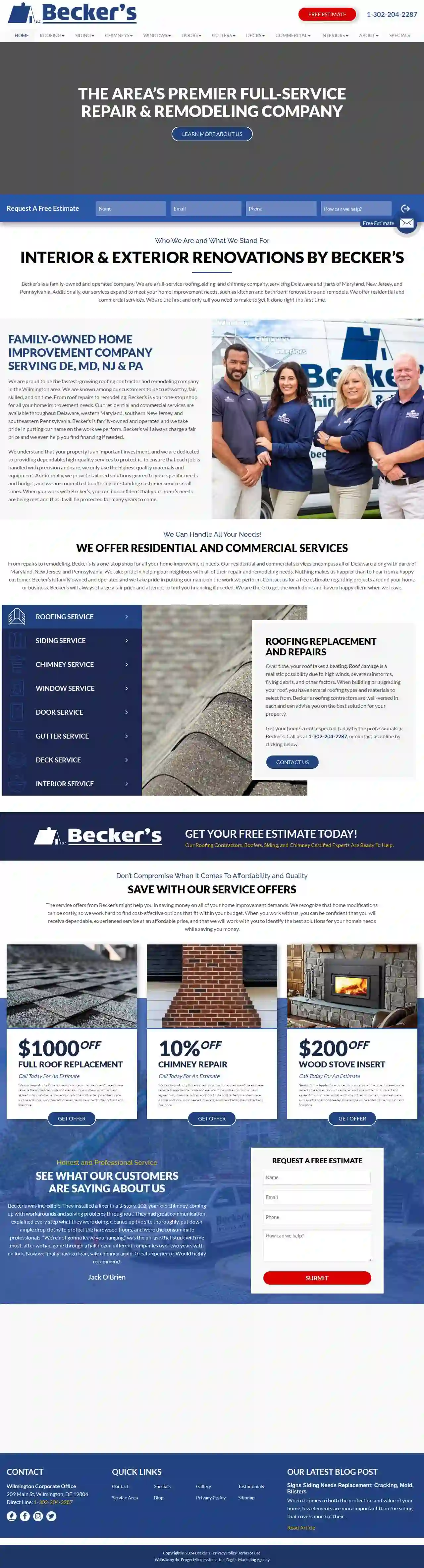 Beckers Roofing | Siding and Chimney Contractors