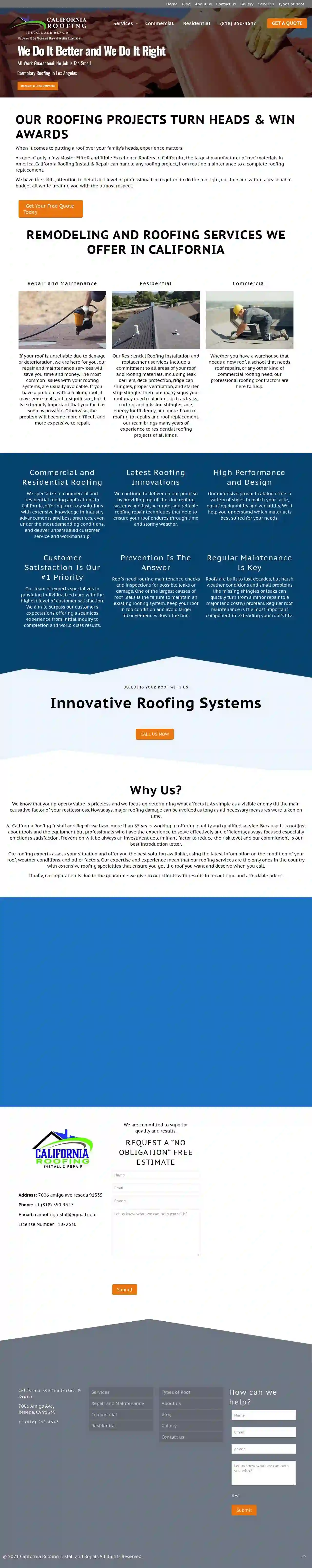 California Roofing Install and Repair