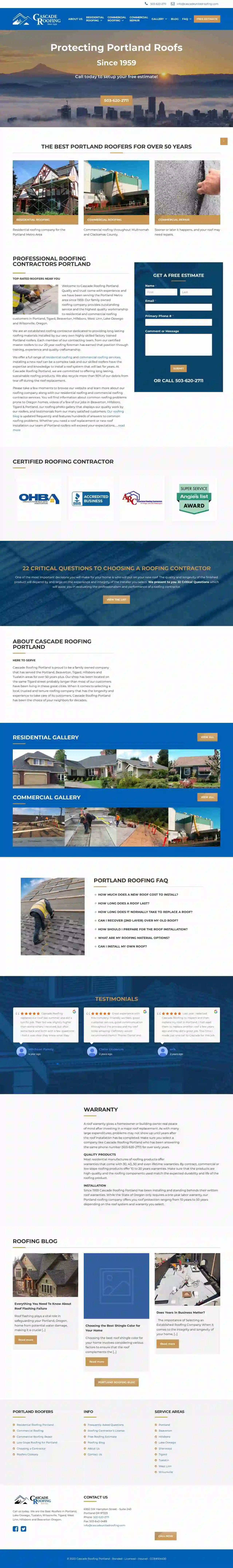 Cascade Roofing Portland