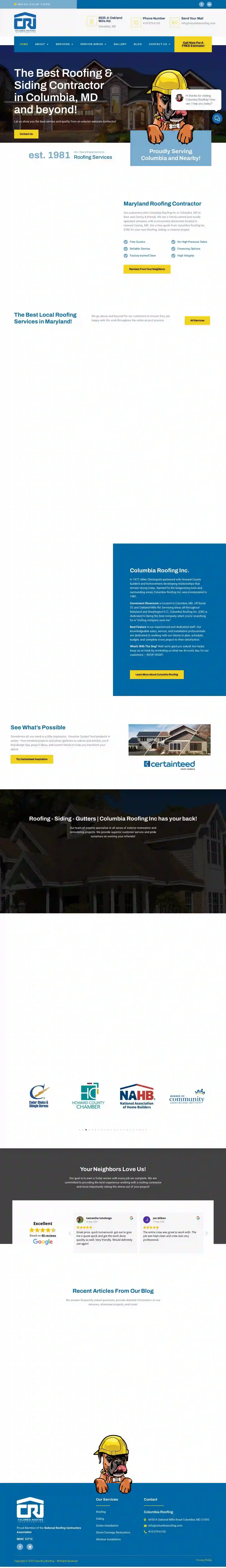 Columbia Roofing Inc