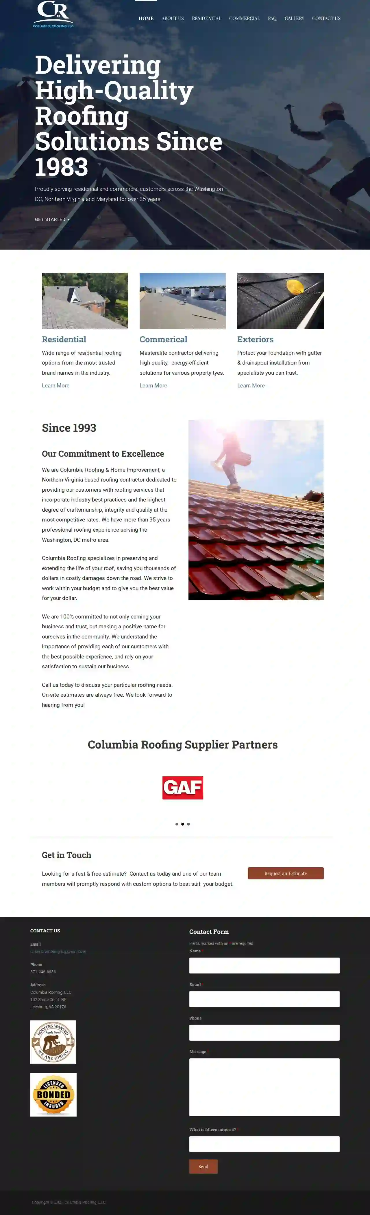 Columbia Roofing Home Improvement LLC