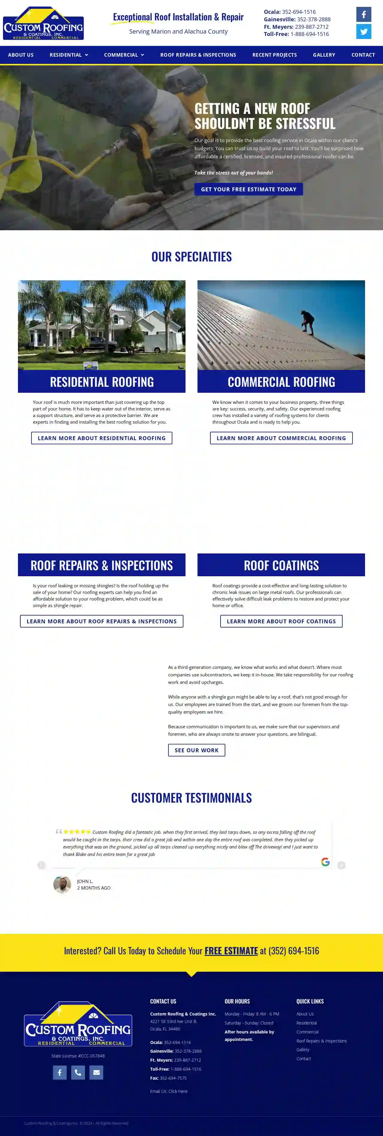 Custom Roofing & Coating Inc