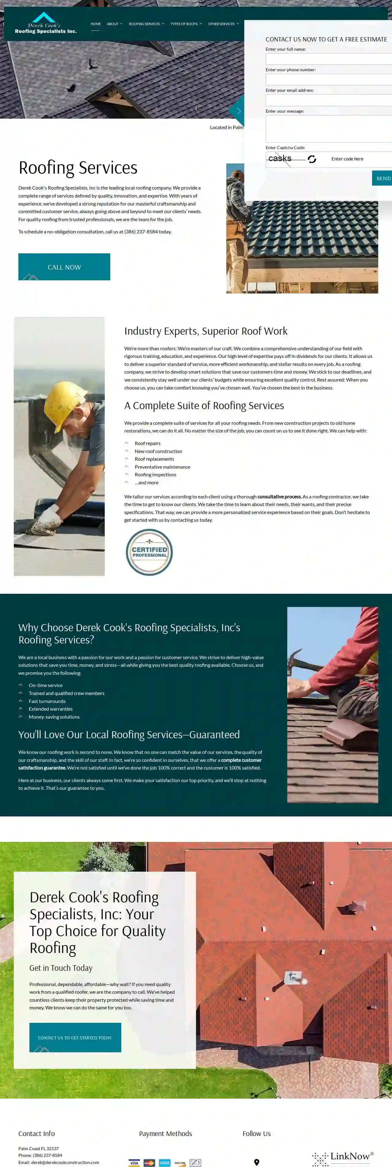 Derek Cook's Roofing Specialists INC.