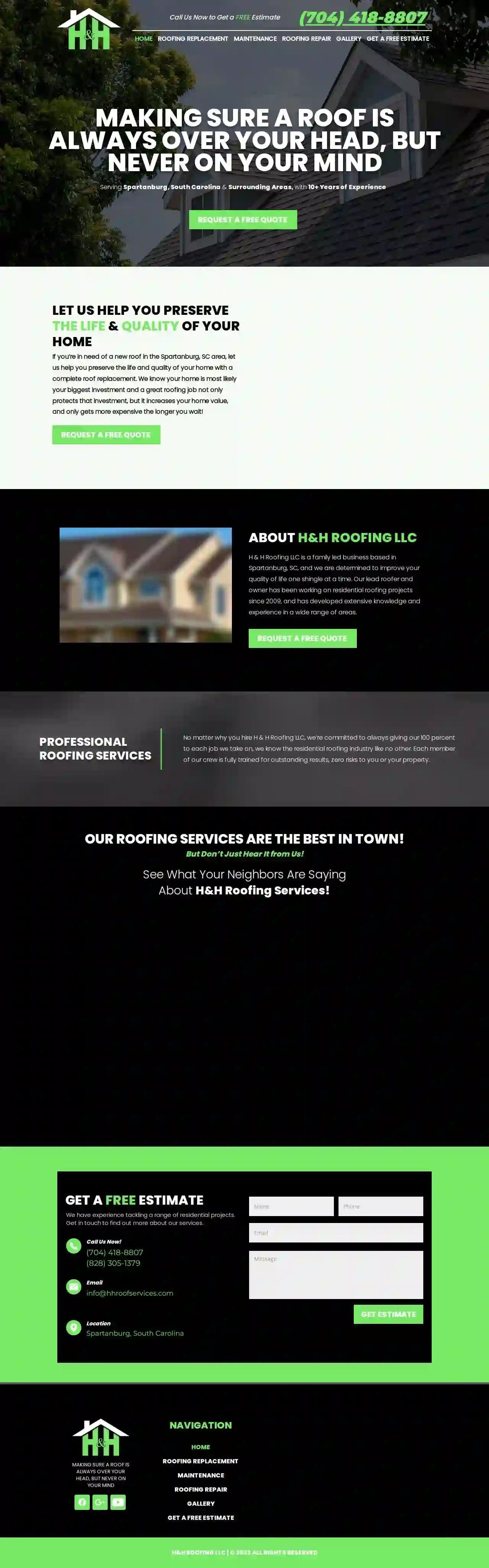 H&H Roofing Spartanburg