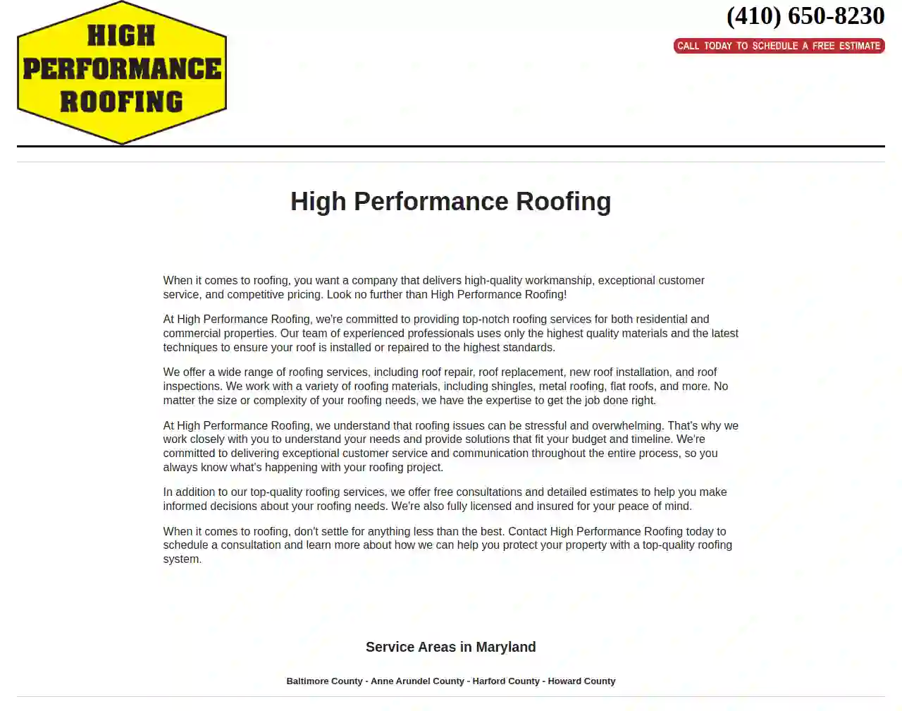 High Performance Roofing