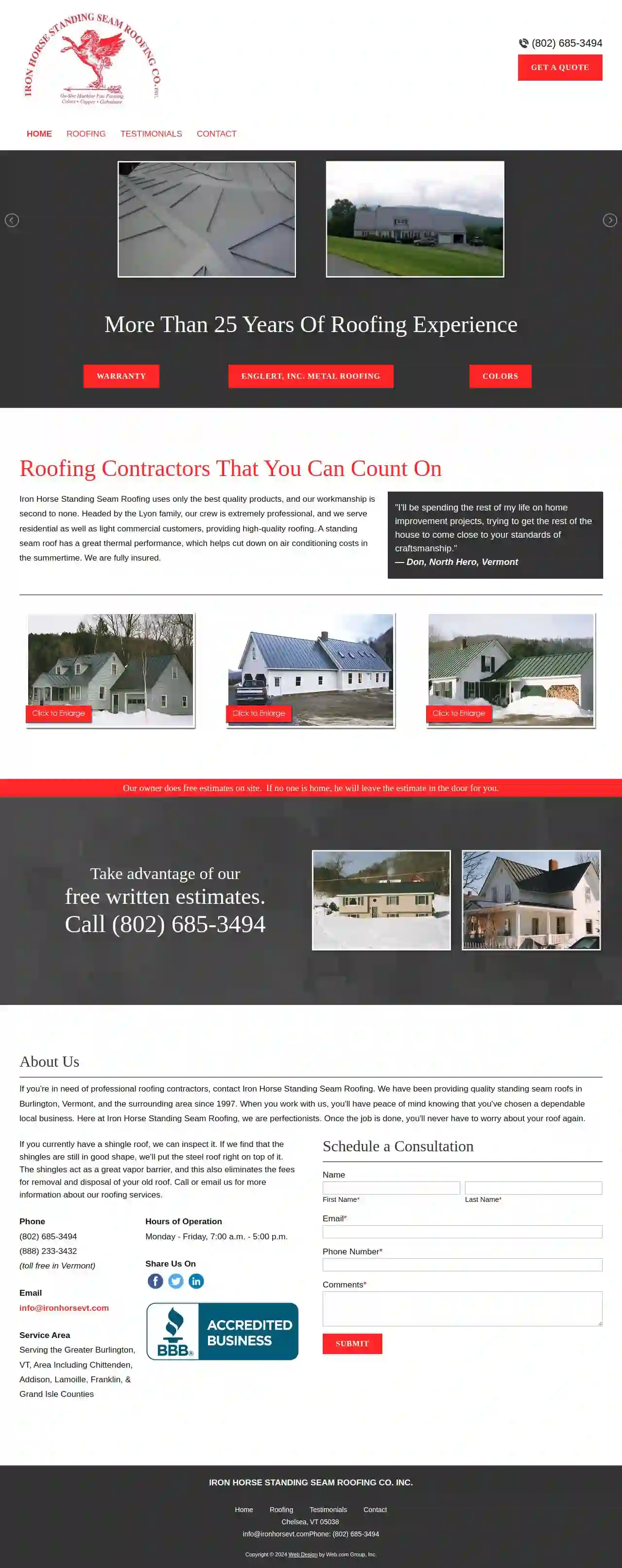 IRON HORSE STANDING SEAM ROOFING CO. INC.