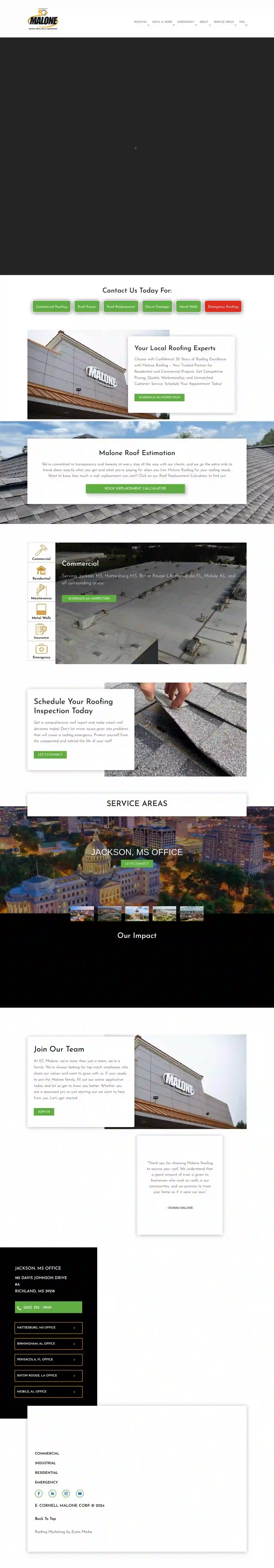 EC Malone Roofing, Metal Walls, Maintenance