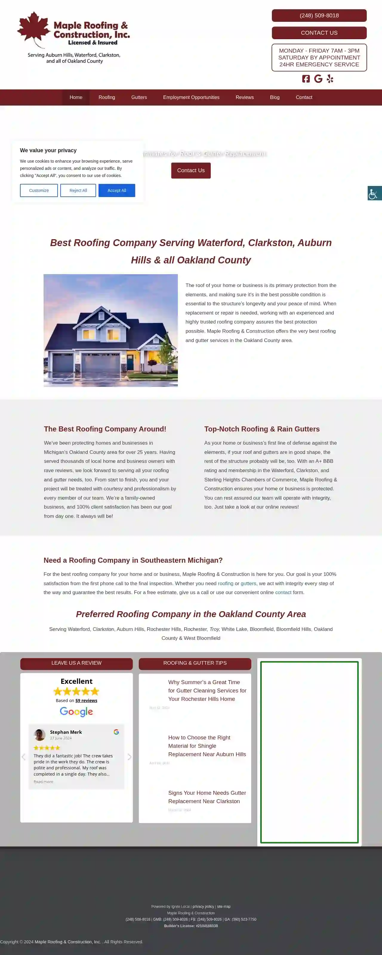 Maple Roofing and Construction, Inc