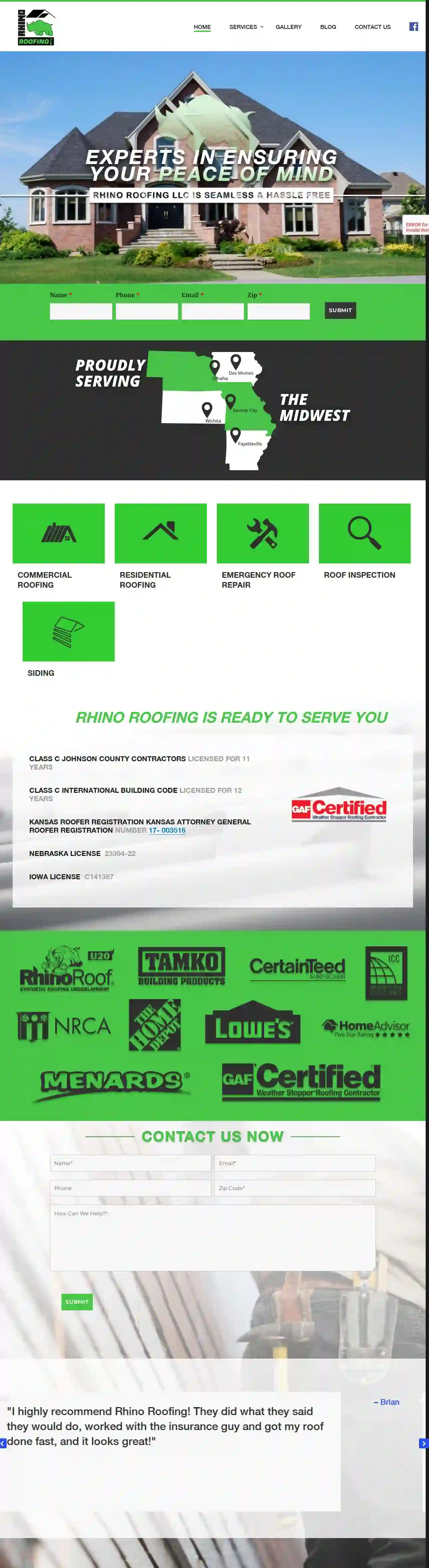 Rhino Roofing LLC Iowa