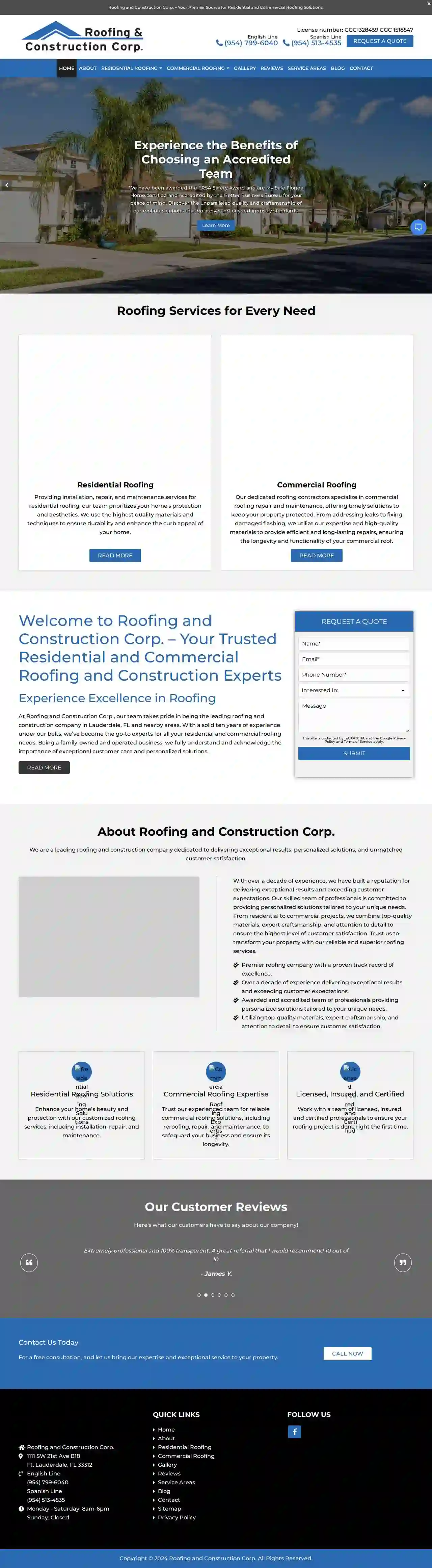 Roofing and Construction Corp.