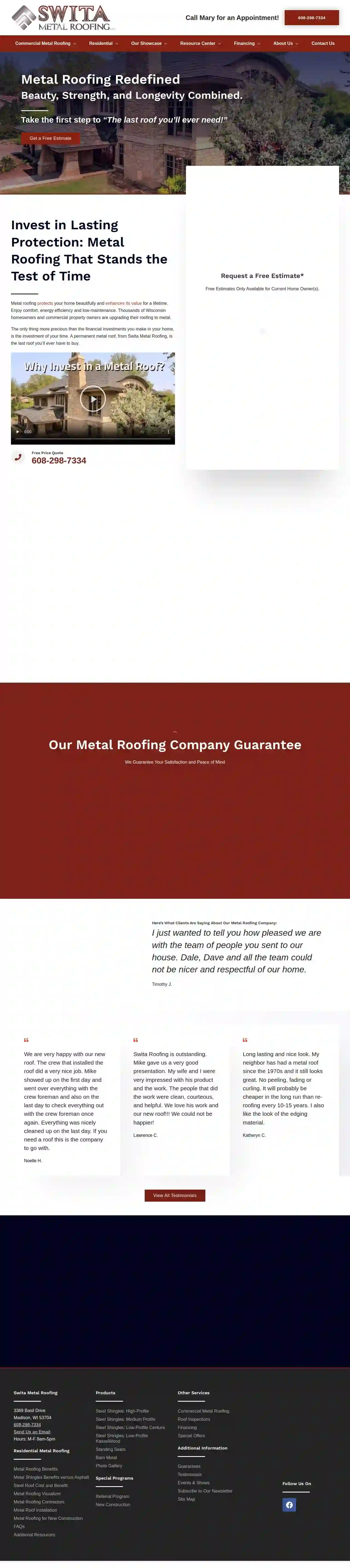 Swita Metal Roofing Madison