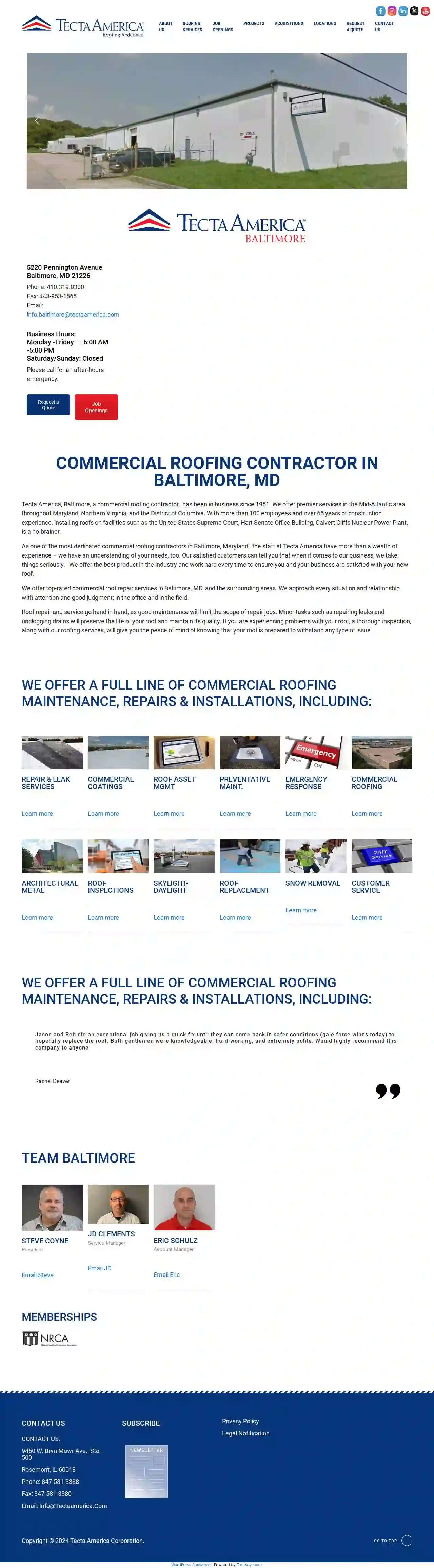 Tecta America East Baltimore Commercial Roofing