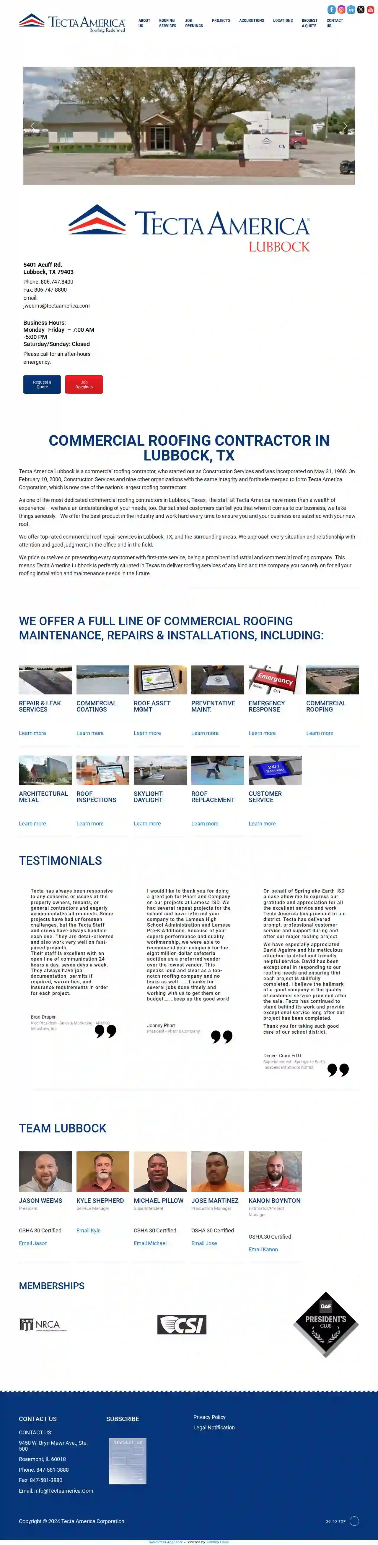 Tecta America Lubbock CS Commercial Roofing